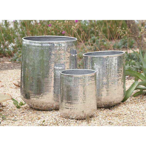 Cole & Grey 3-Piece Aluminum Pot Planter Set & Reviews: metal | Wayfair